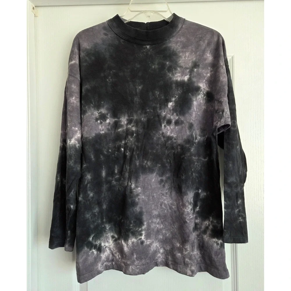 Free‎ People We The Free Tie Dye Mock Neck Long Sleeve Oversized Tunic Top Sz XS
